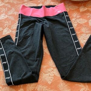 Pink women’s yoga pants with Black Accents